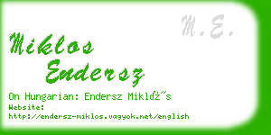 miklos endersz business card